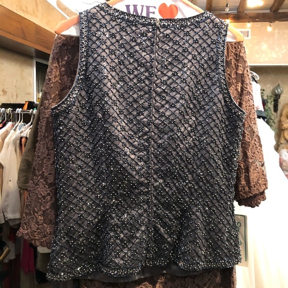 Victoria Royal Gorgeous Heavy Silver Beaded Top 🤩 R2 - Picture 7 of 11